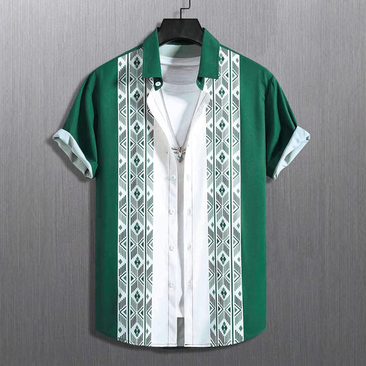 Color Loose Short-sleeved Shirt Lapel