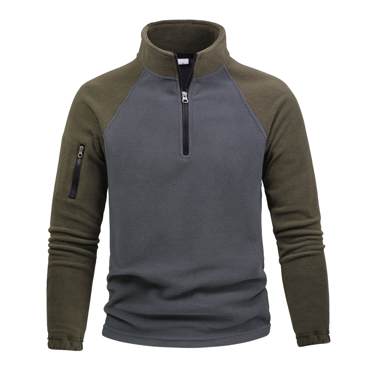 Pullover Stitching Zipper Men Sweatshirt