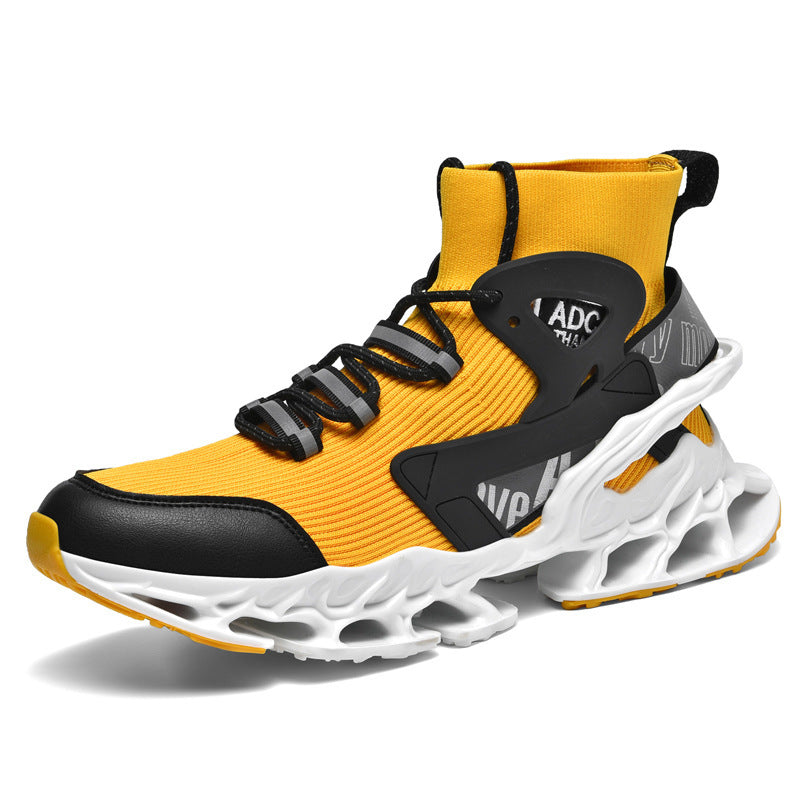 High-top Shock-absorbing Running Mesh Sneaker