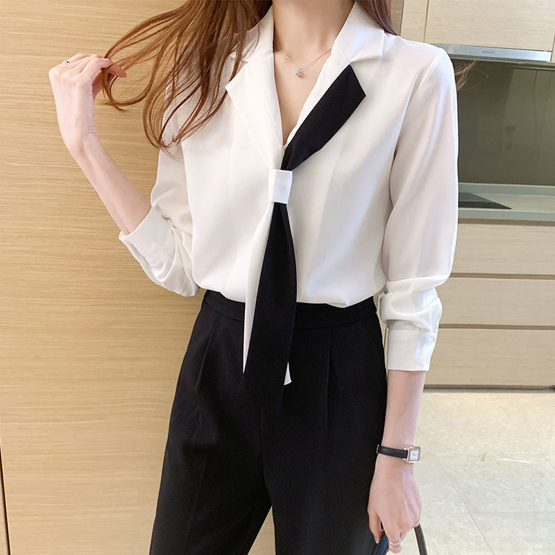Women's Suit Collar White Shirt