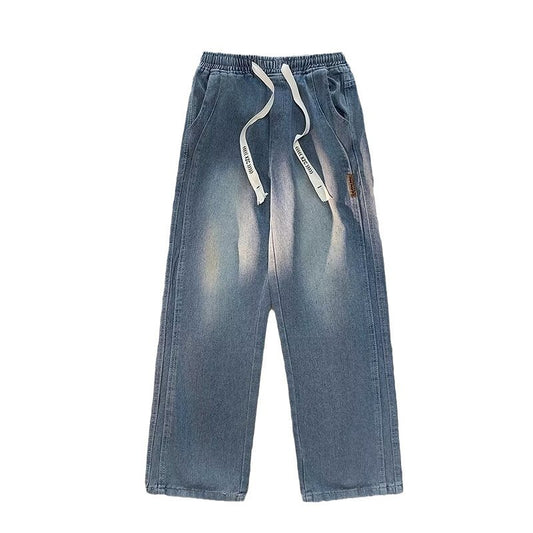 Men's High-looking Straight Loose Wide-leg Jeans