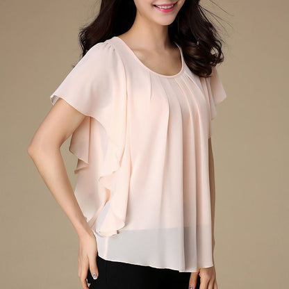 Plus Size Women's Loose Chiffon Shirt