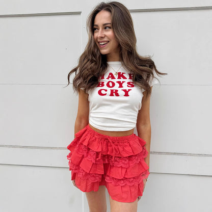 Low Waist Lace Multi-layer Tiered Dress Sexy Skirt