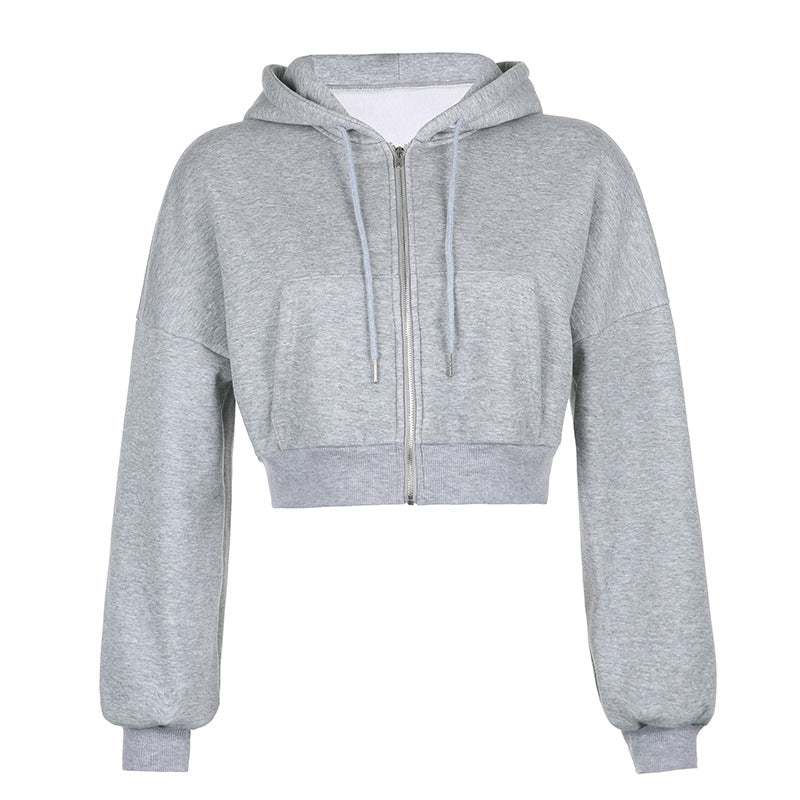 Women's Hooded Loose Short Leisure Versatile Zipper