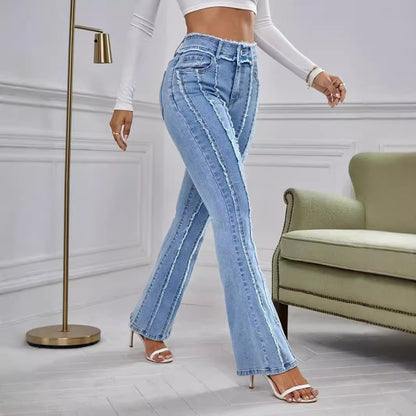 Slightly Flared Wadding Edge Jeans