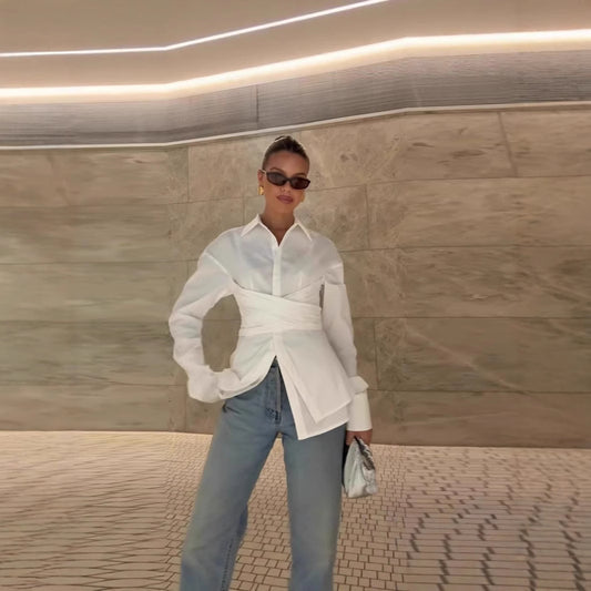 Loose Slimming Long-sleeved Shirt