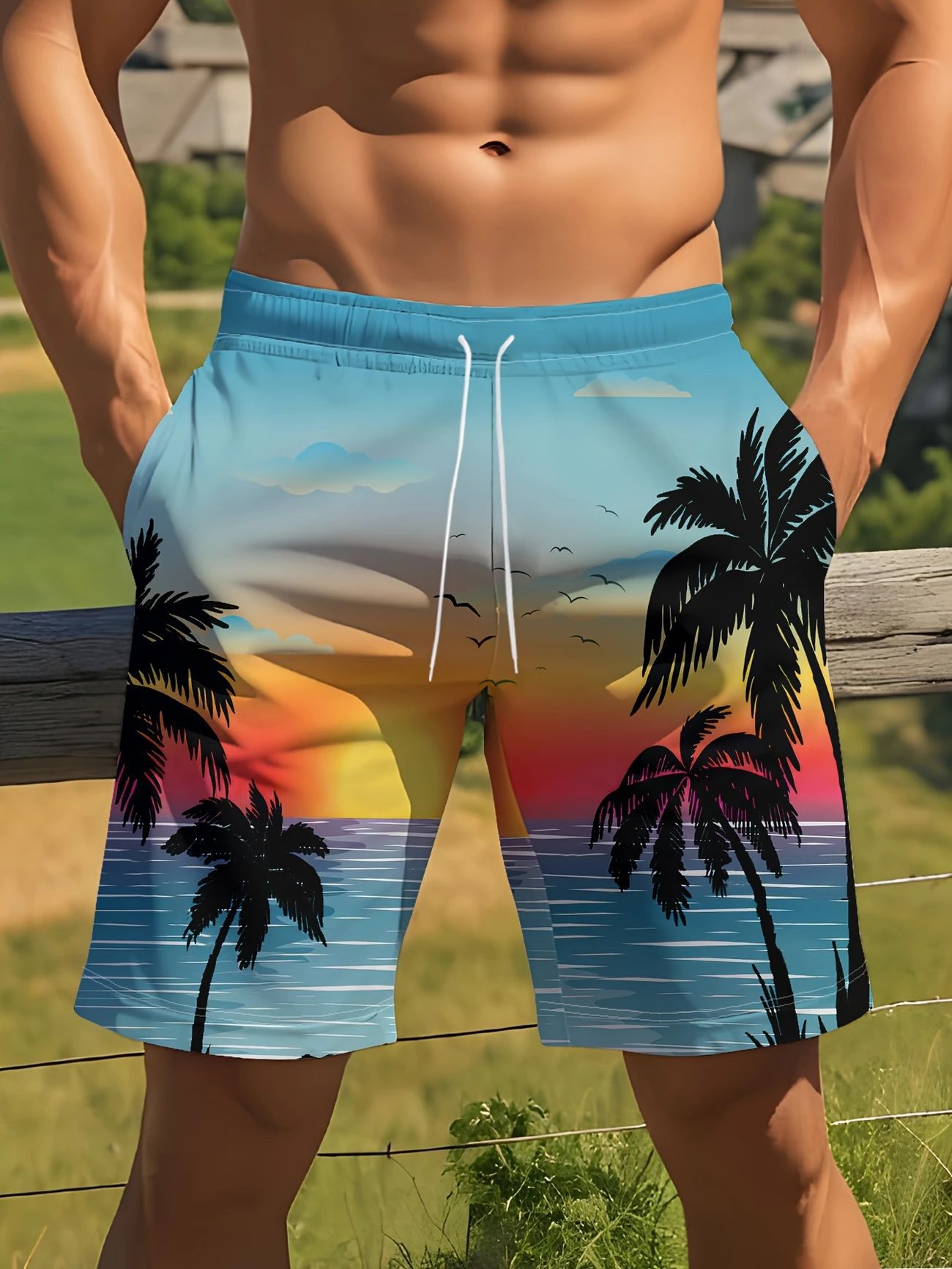 Micro-elastic Quick-drying Swimming Trunks