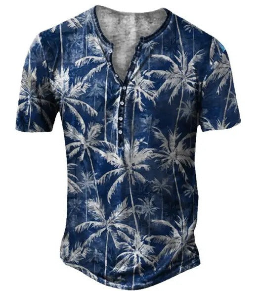 Men's Fashion Simple Lapel Button Sleeve