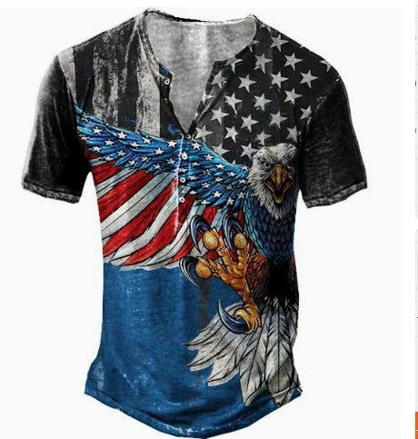 Men's Fashion Simple Lapel Button Sleeve