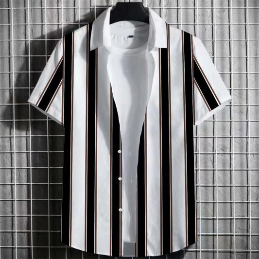 Simple Striped Men Short Sleeve