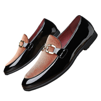 Glossy British Style Frosted Leather Men's Shoes