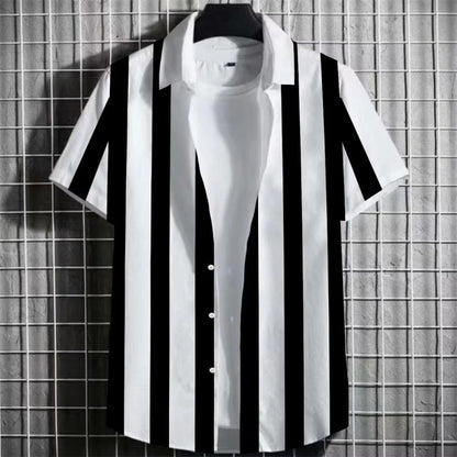 Simple Striped Men Short Sleeve