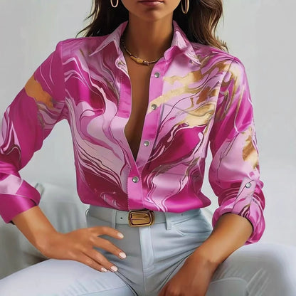 Fashion Casual Loose Button Long Sleeve Shirt