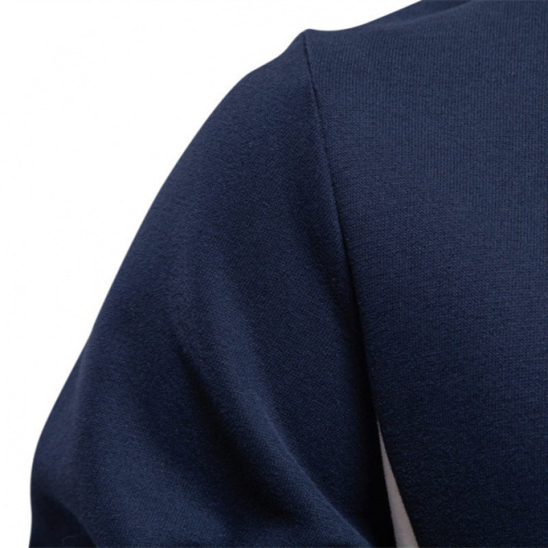 Men Slim Fit Long Sleeves Patchwork Sweatshirt