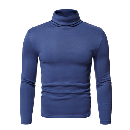 Men's Fur Pullover High Collar T-shirt