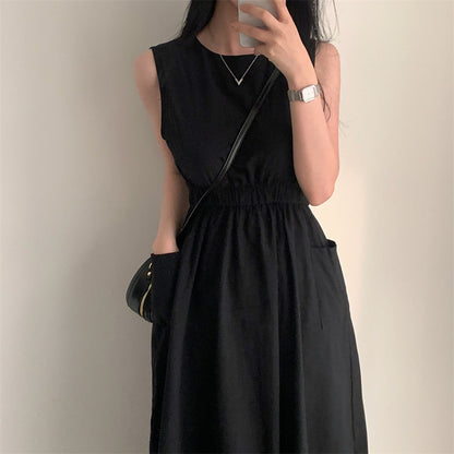 Pocket Sleeveless Vest Dress Women