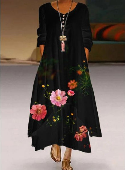 Women's Polyester Long Sleeve Dress