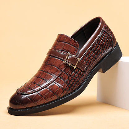 Men's Leather Shoes Crocodile Pattern
