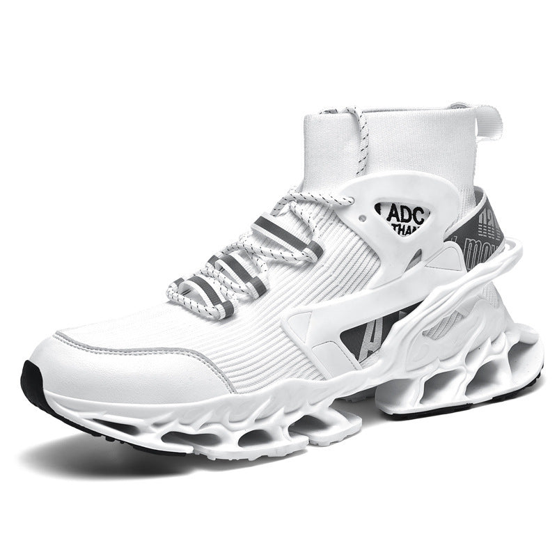 High-top Shock-absorbing Running Mesh Sneaker