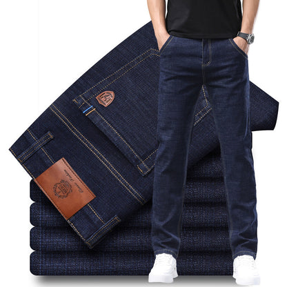 Loose Elastic Middle-aged Jeans