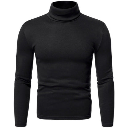 Men's Fur Pullover High Collar T-shirt