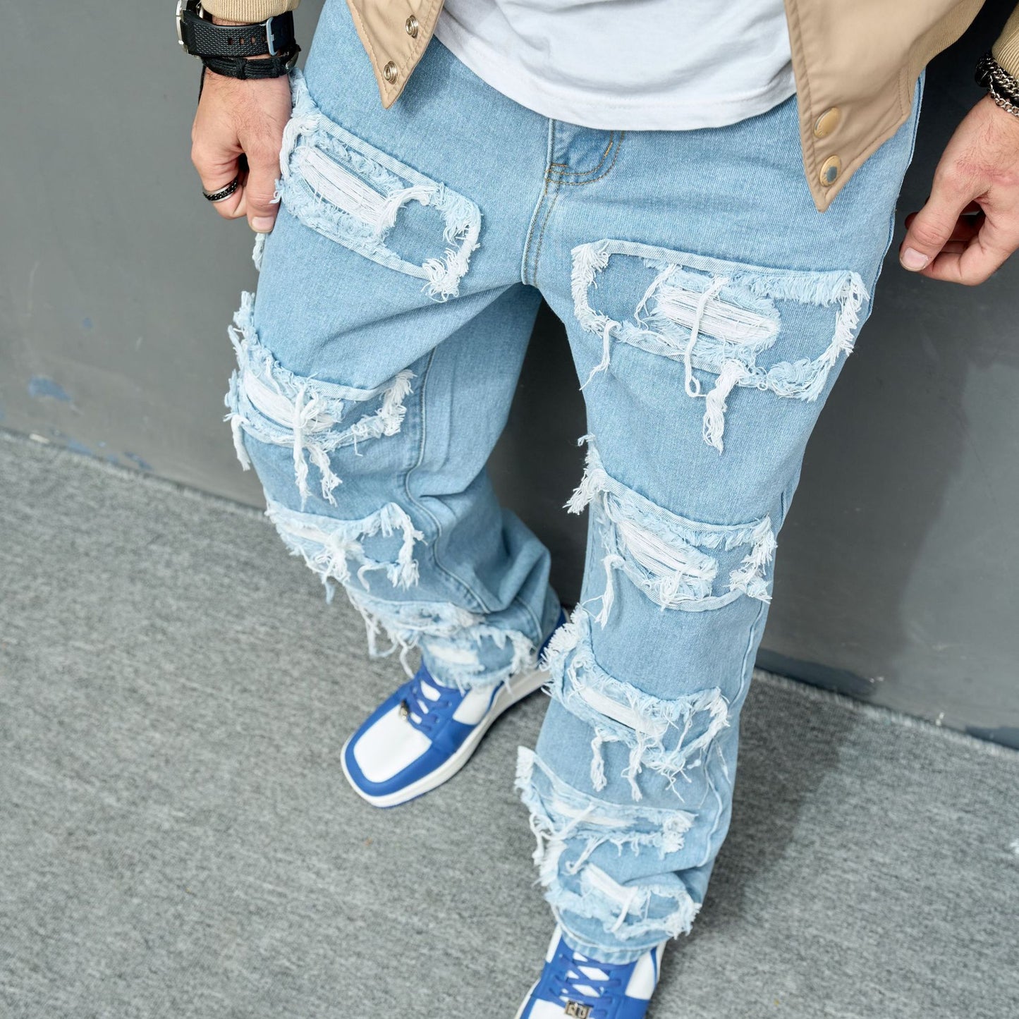 Worn Stretch Slim Fit Men's Jeans