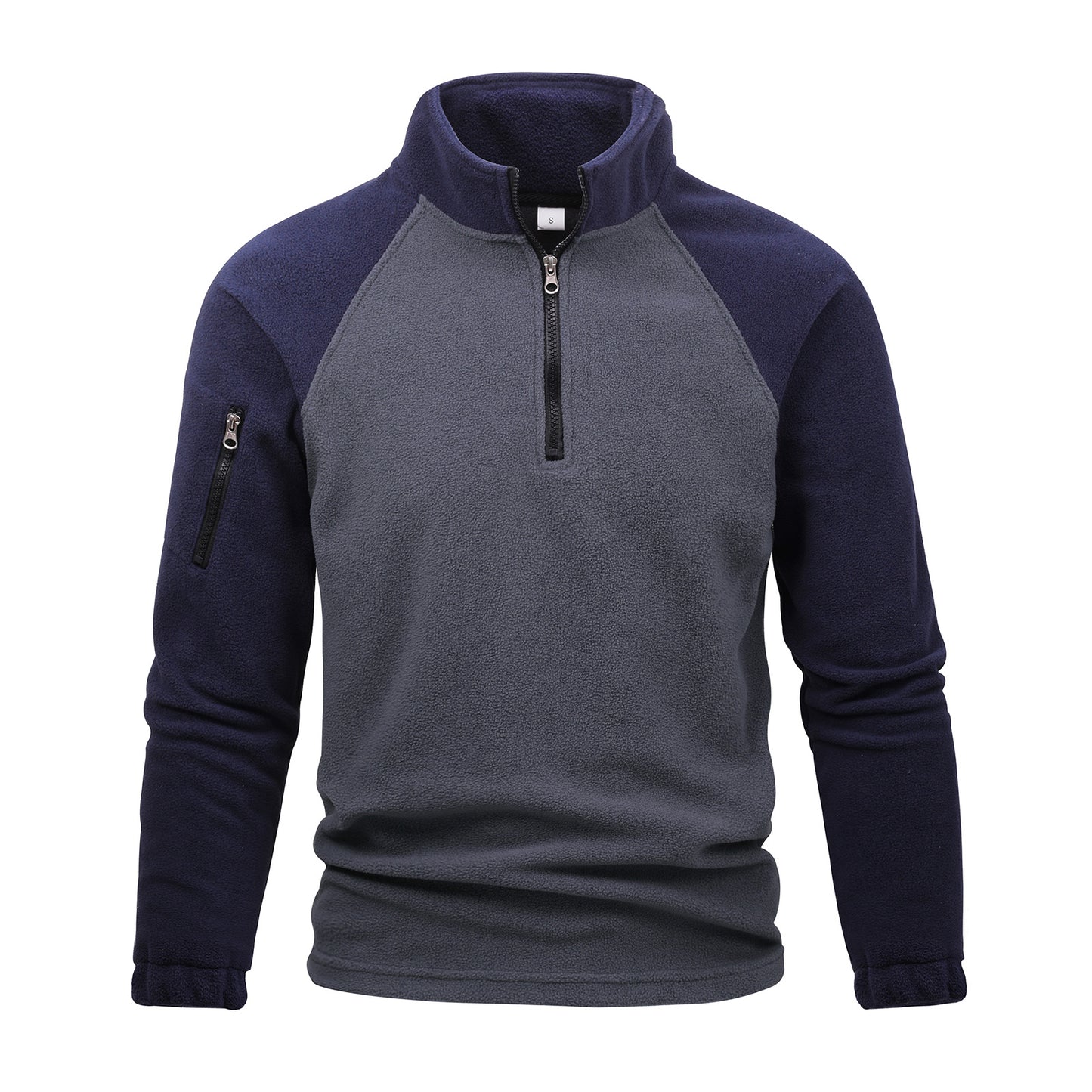 Pullover Stitching Zipper Men Sweatshirt