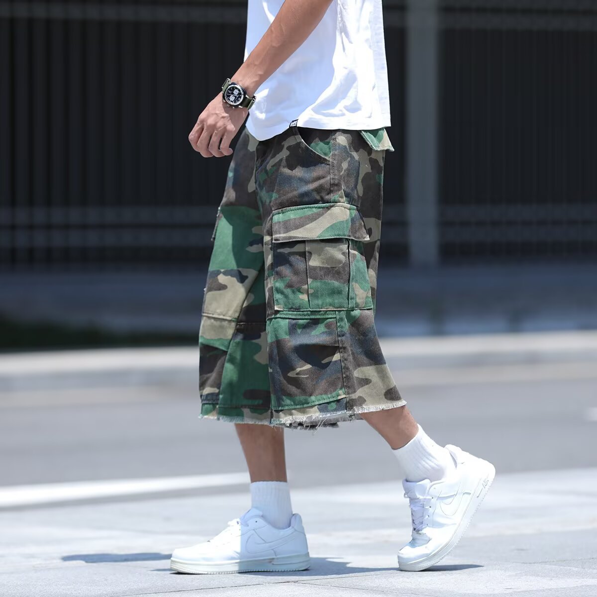 American High Street Pu Shuai Camouflage Shorts