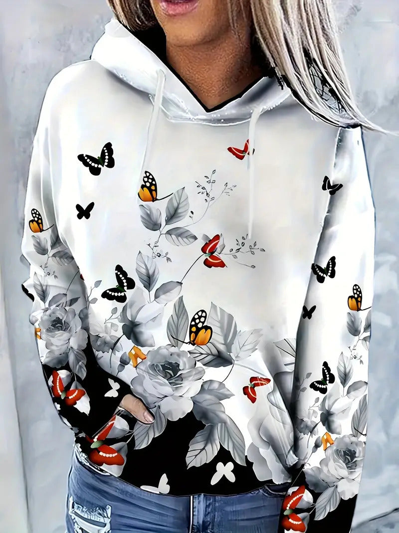 Vintage Loose Women's Hooded Pullover