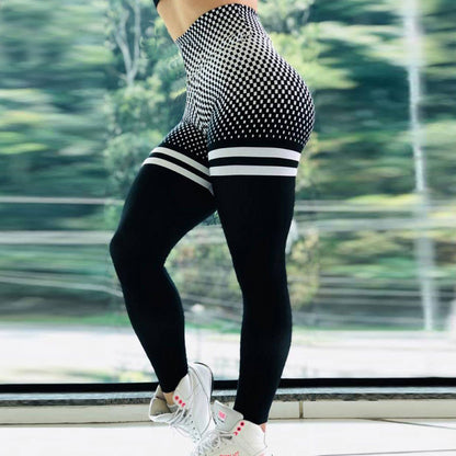 Ladie's Multi-color Tight High Waist Fitness Trousers
