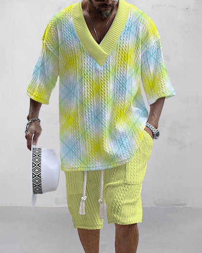 Fashion Men's Summer Loose Short Sports Suit