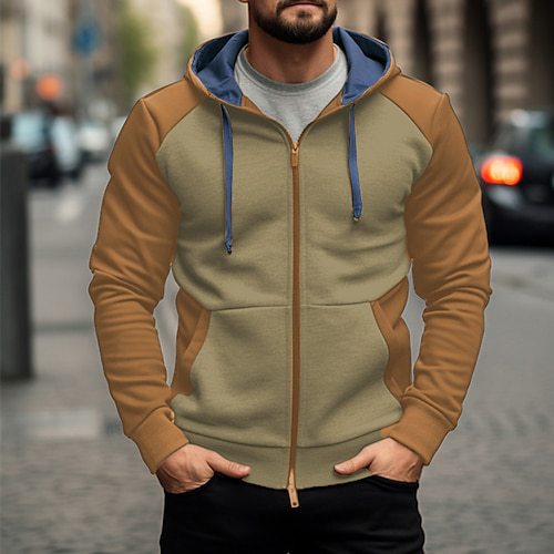 Trendy Loose-fitting Hoodie Zipper Jacket