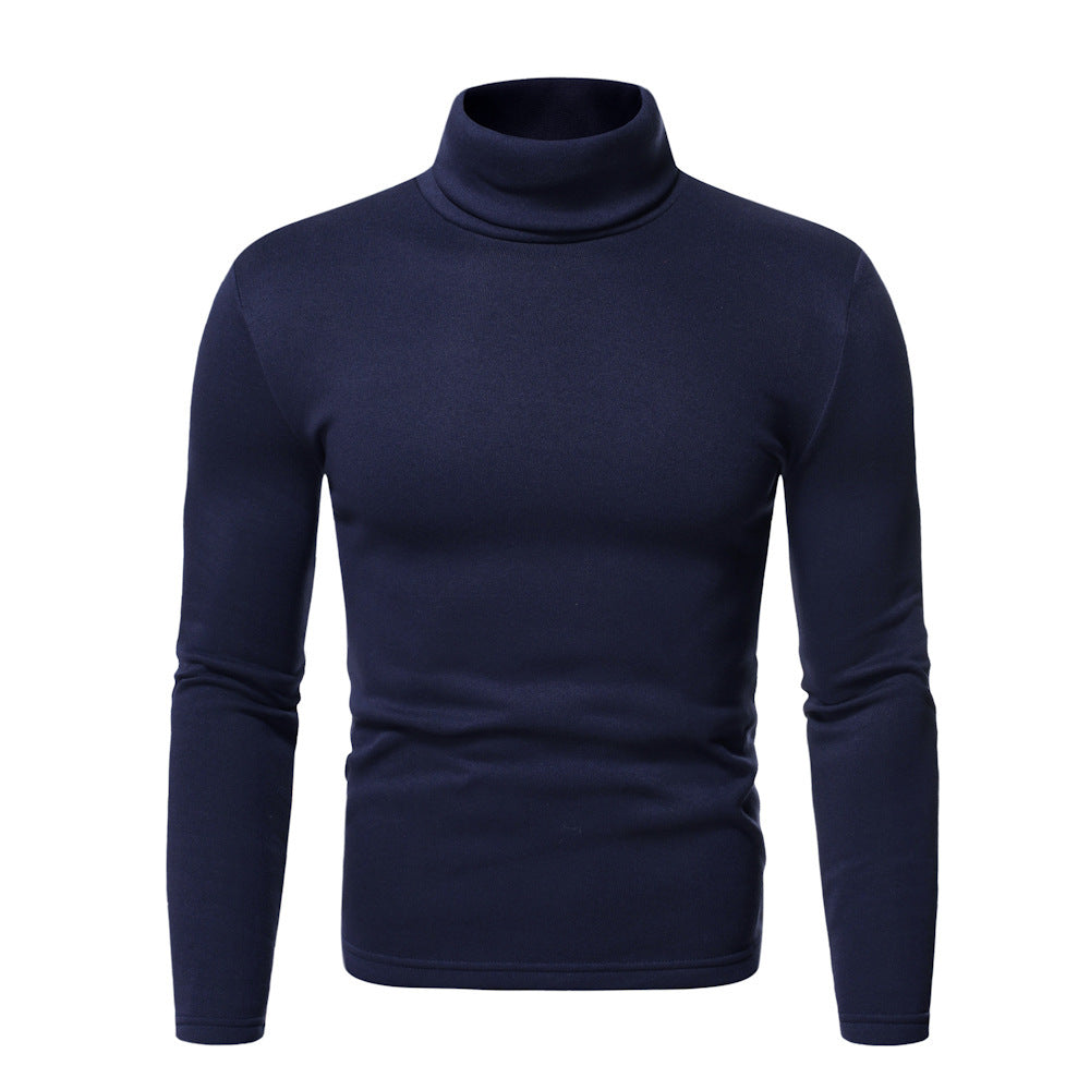Men's Fur Pullover High Collar T-shirt