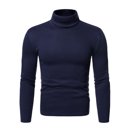 Men's Fur Pullover High Collar T-shirt