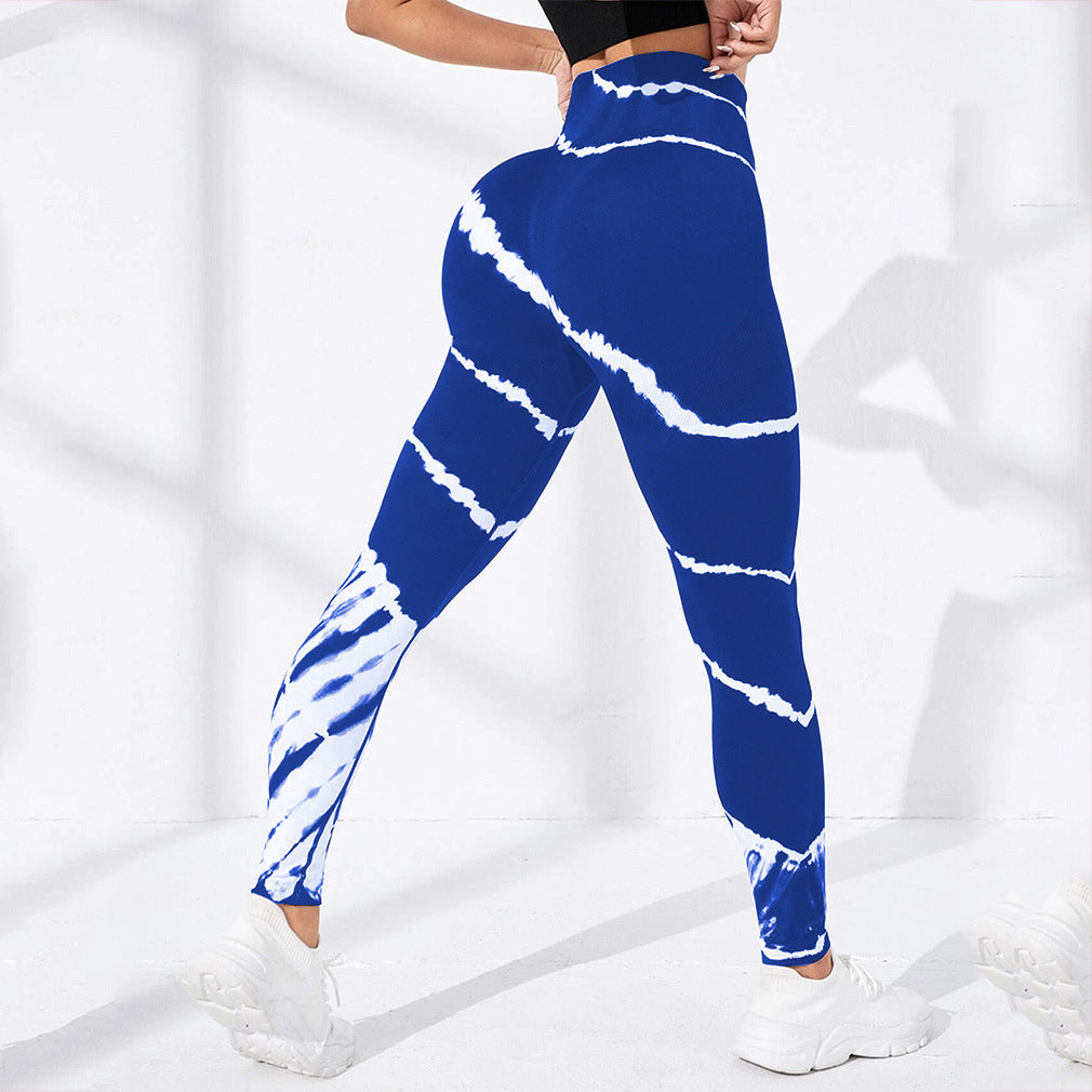 Tie-dye Stripes Seamless Fitness Pants