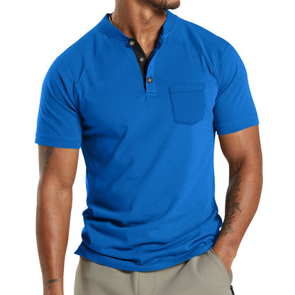 Men's Short Sleeve Button Pocket