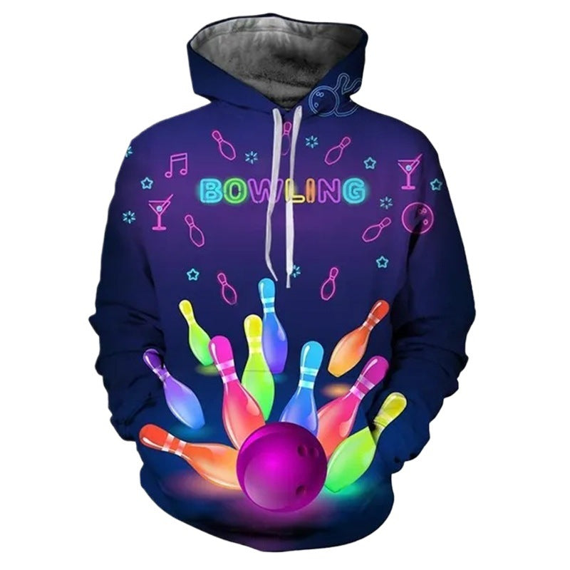 Bowling Men's Casual Hooded Sweater