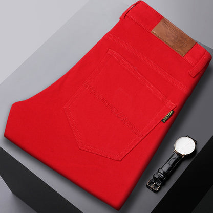 Men' Slim Fit Stretch All-matching Mid Waist Jeans