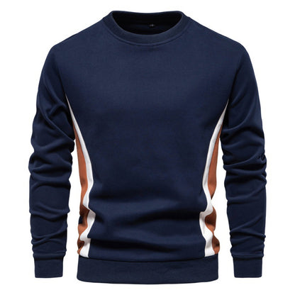 Men Slim Fit Long Sleeves Patchwork Sweatshirt