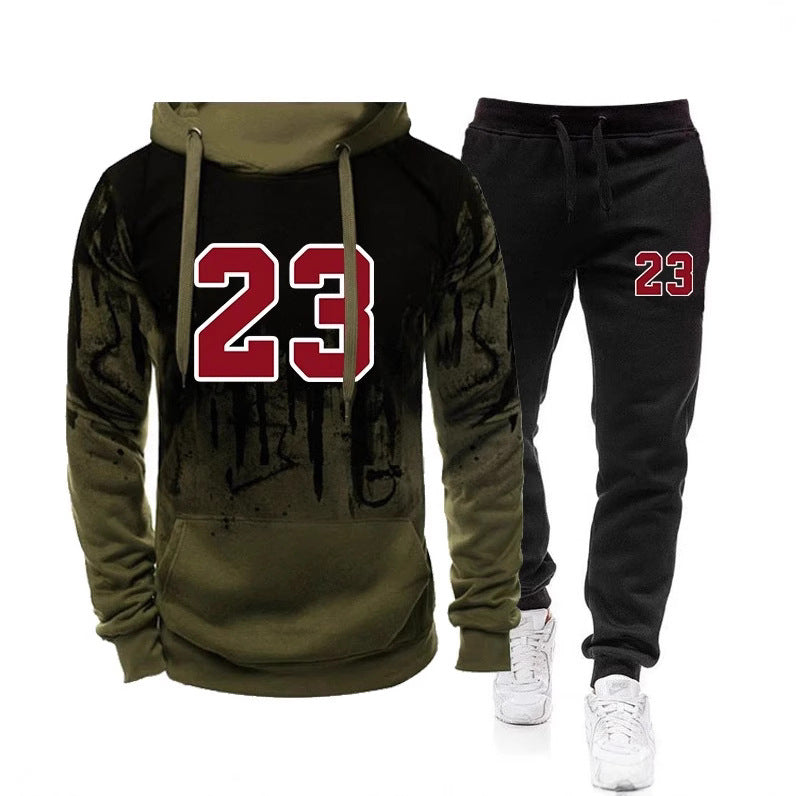 Men's Sport Splashed Sportswear Hooded