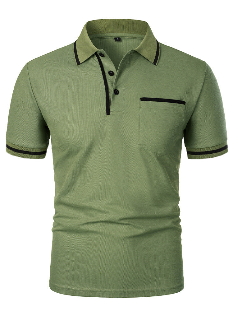 Men's Lapel Short Sleeve T-shirt