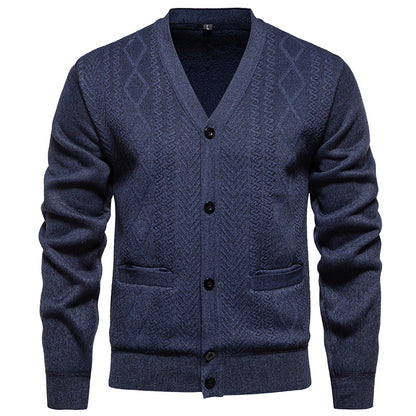 Men's Long-sleeved Striped Sweater Top