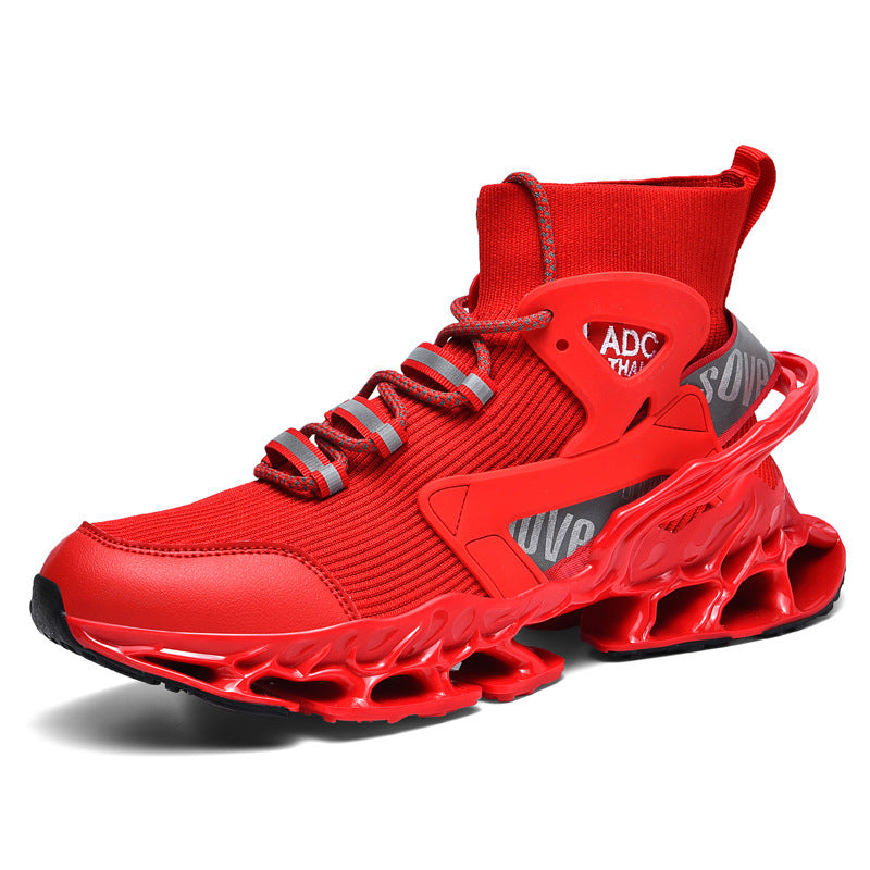High-top Shock-absorbing Running Mesh Sneaker