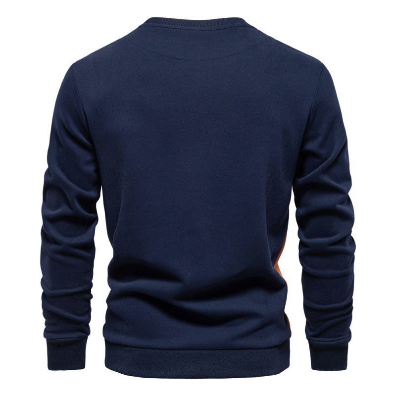 Men Slim Fit Long Sleeves Patchwork Sweatshirt