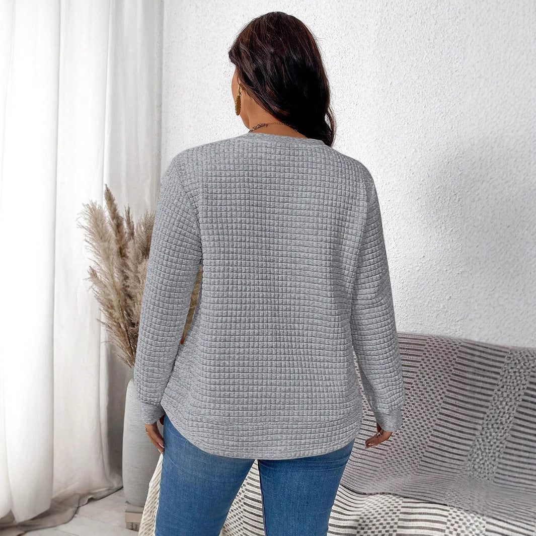 Women's Fashion Square Plaid Pullover Sweatshirt