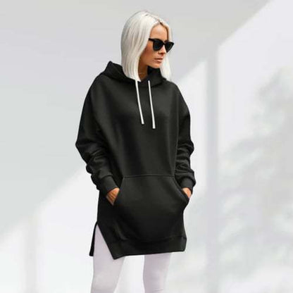 Split Shoulder Sleeve Brushed Hoodies