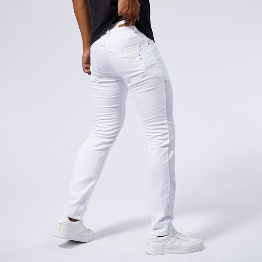 Men's American-style White Stretch Skinny Jeans