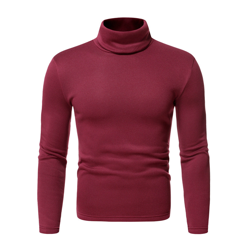 Men's Fur Pullover High Collar T-shirt