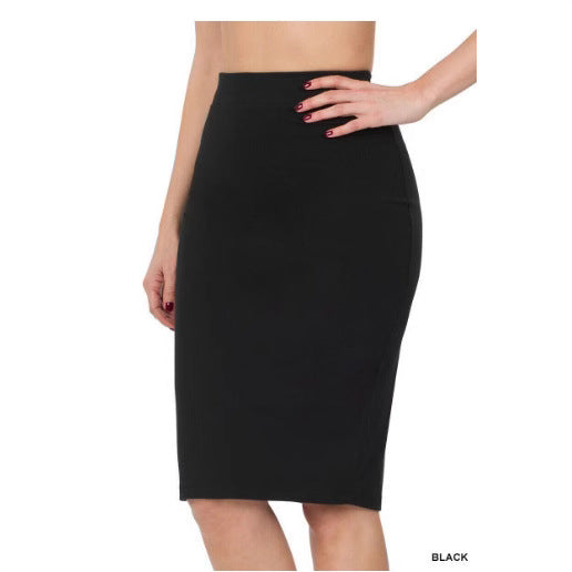High Waist Over Knee Pencil Skirt
