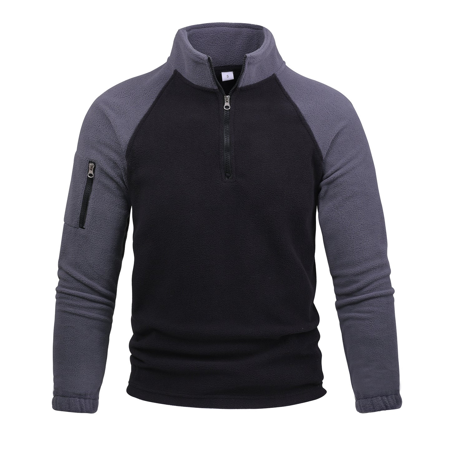 Pullover Stitching Zipper Men Sweatshirt